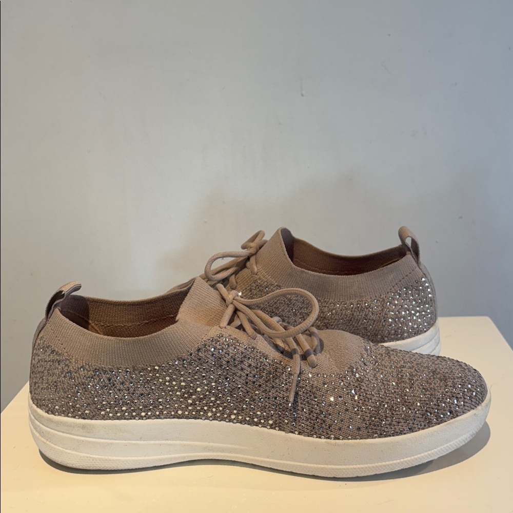 Fitflop Beige Knit Sneakers with Sparkle size 8 - Picture 6 of 12